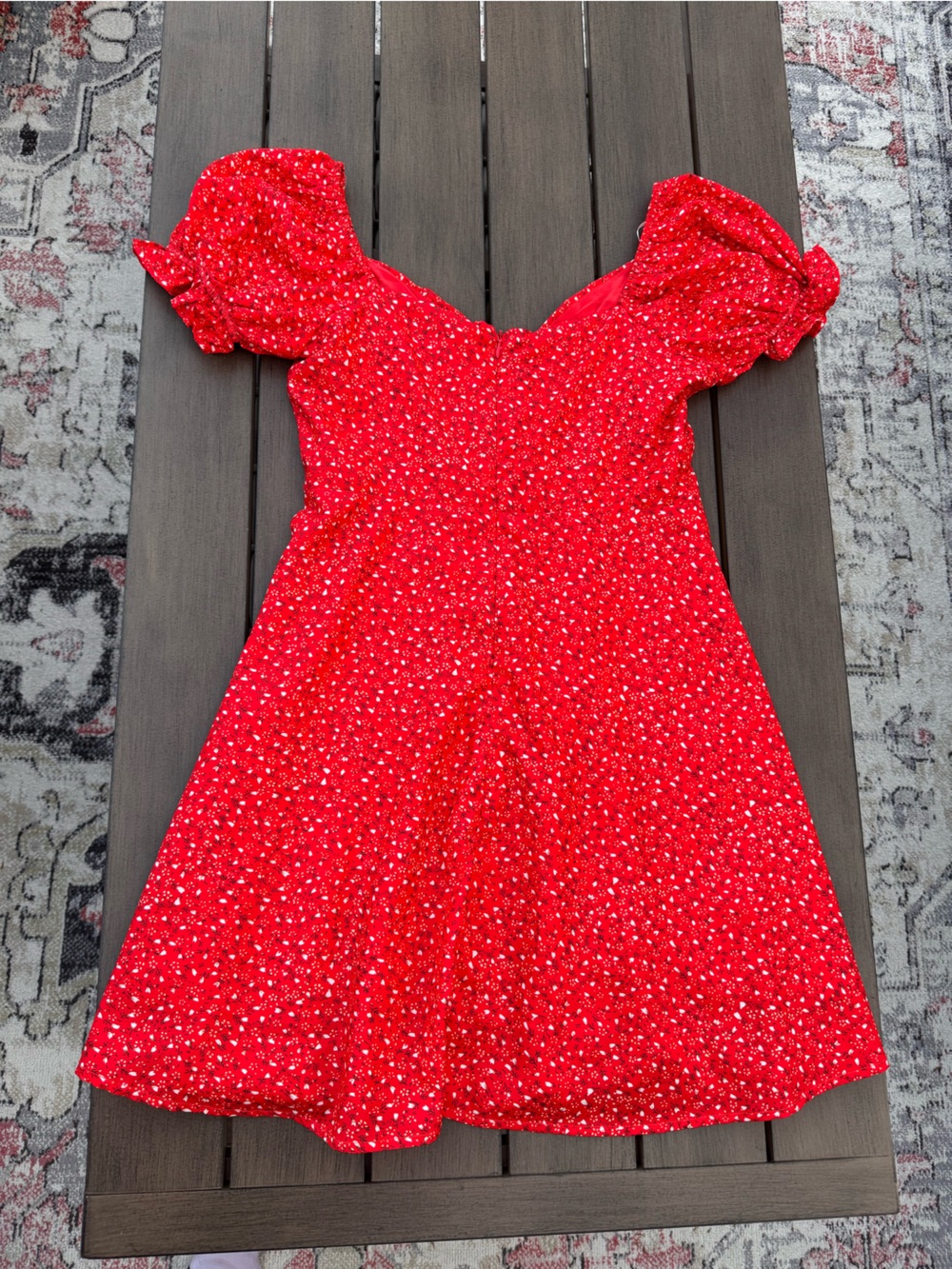 Princess Polly Cottagecore Red Puff-Sleeve Floral Dress